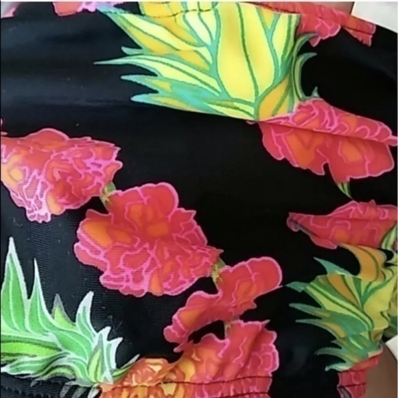 Mara Hoffman Black floral swimsuit bandeau XS - Picture 4 of 5